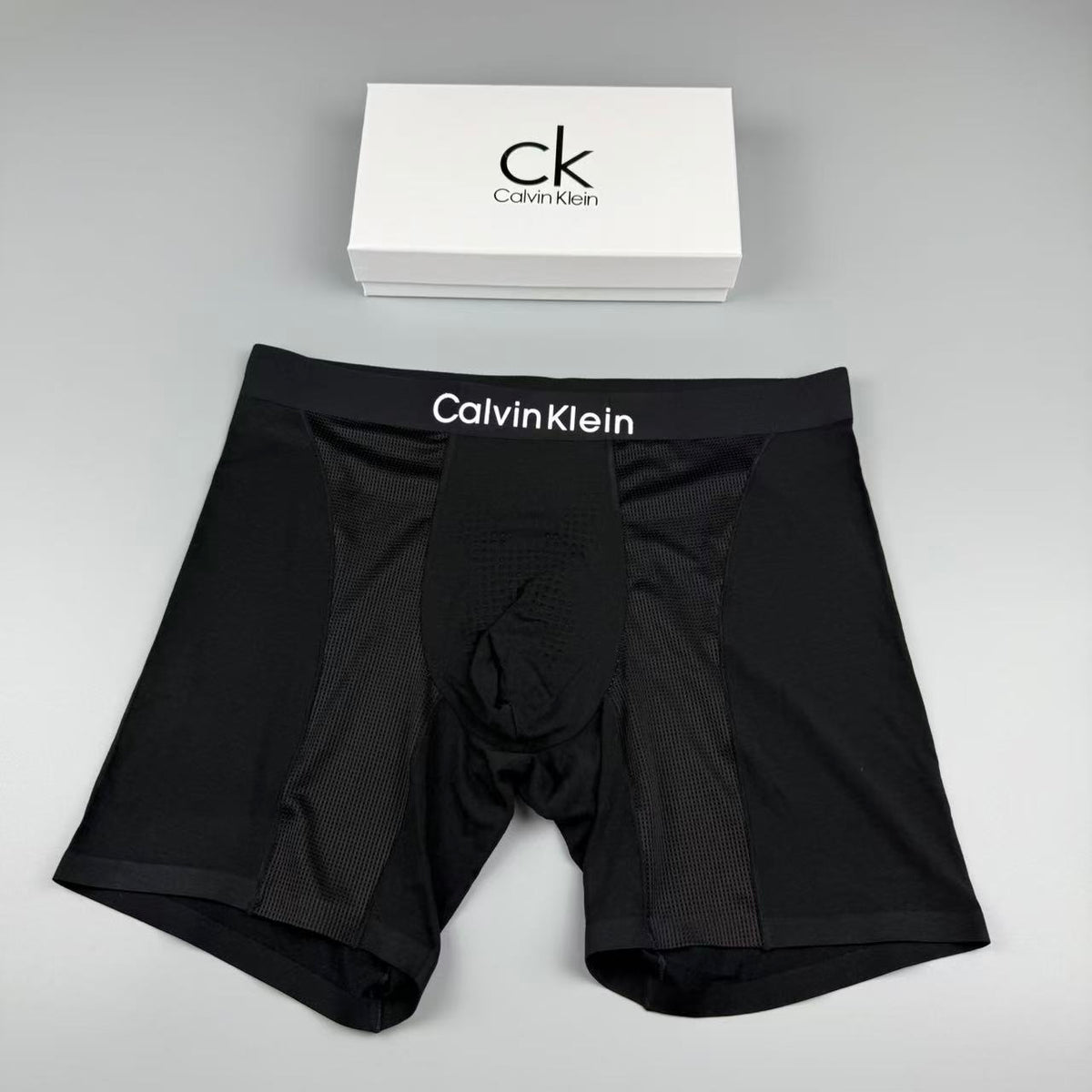 Calvin Klein White Extended Leg Long-Leg Boxer Briefs, image 3