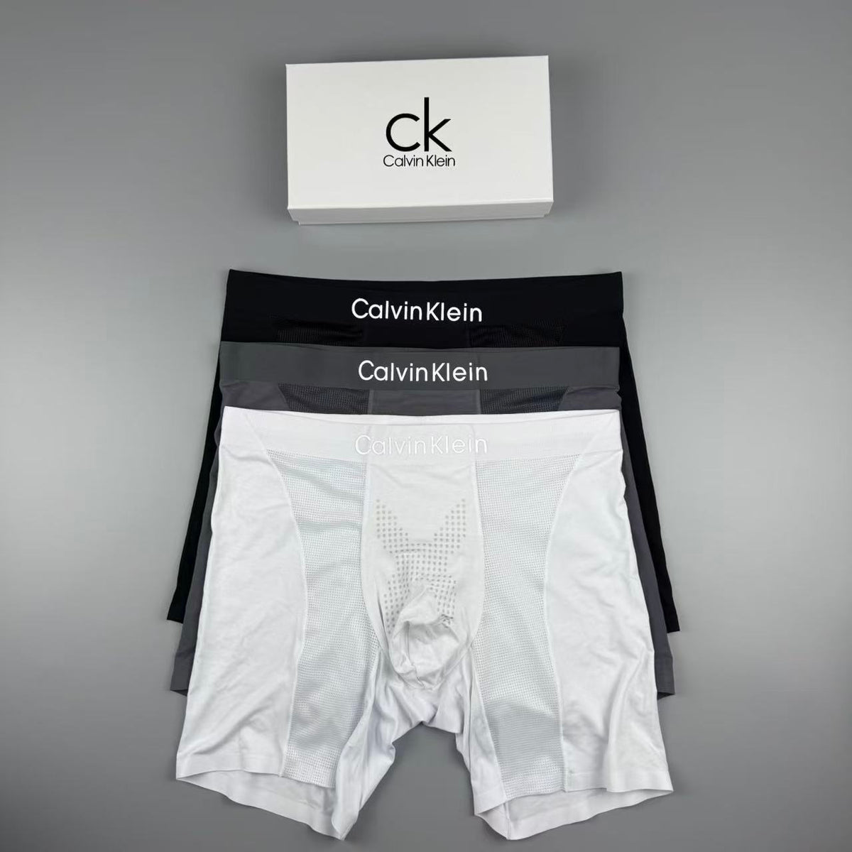 Calvin Klein White Extended Leg Long-Leg Boxer Briefs, image 5