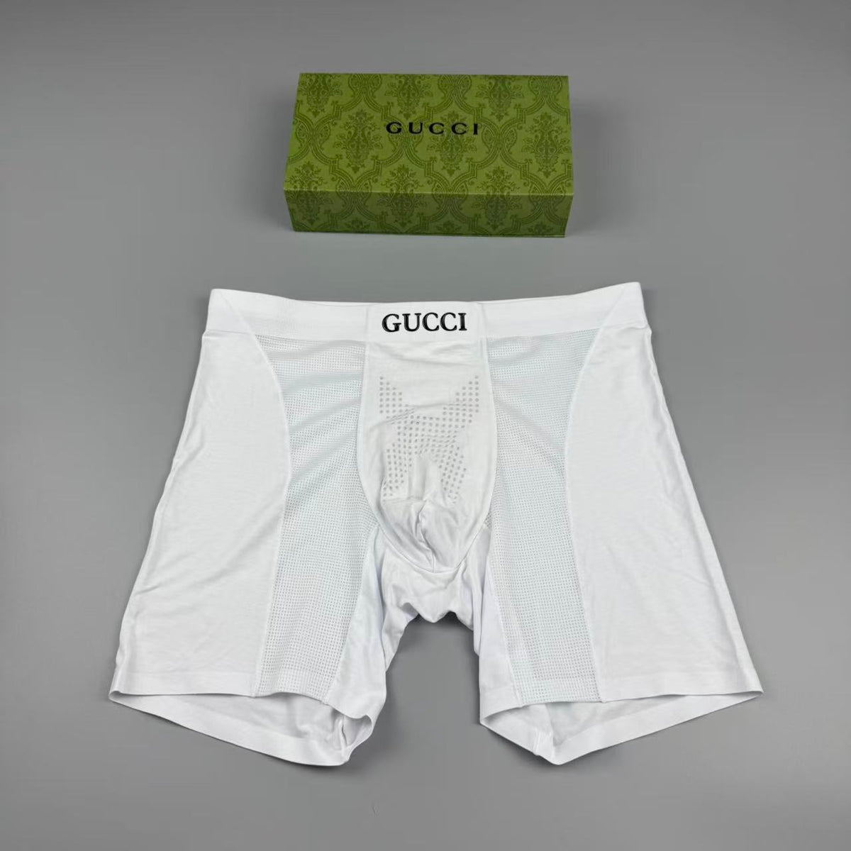 Gucci Navy Solid Extended Leg Long-Leg Boxer Briefs, image 2