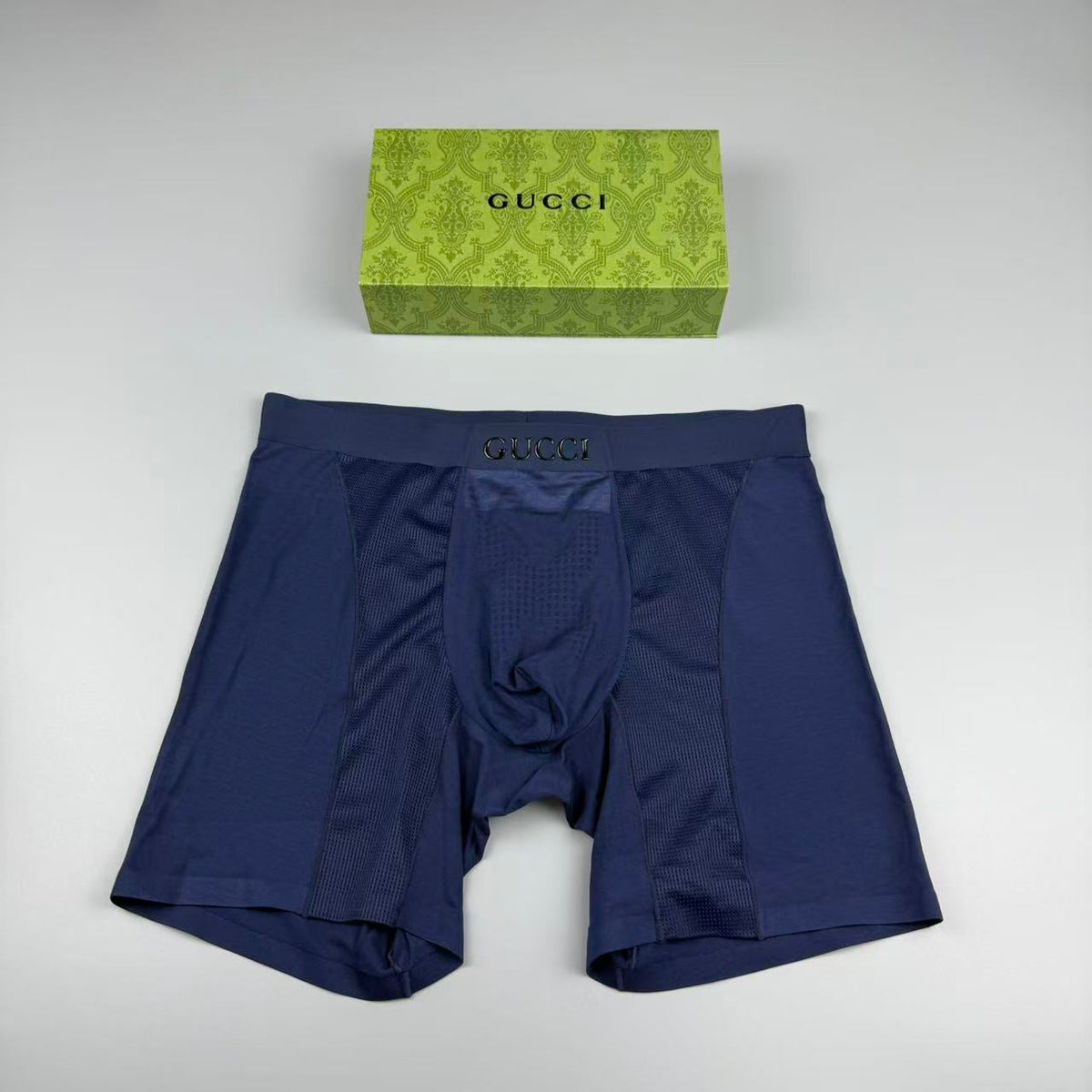 Gucci Navy Solid Extended Leg Long-Leg Boxer Briefs, image 1