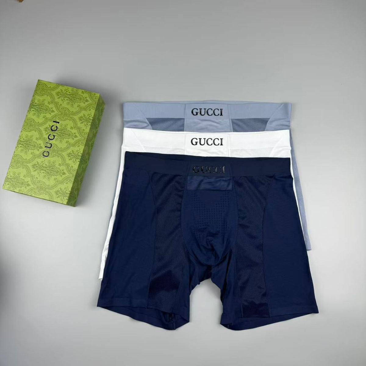 Gucci Navy Solid Extended Leg Long-Leg Boxer Briefs, image 4