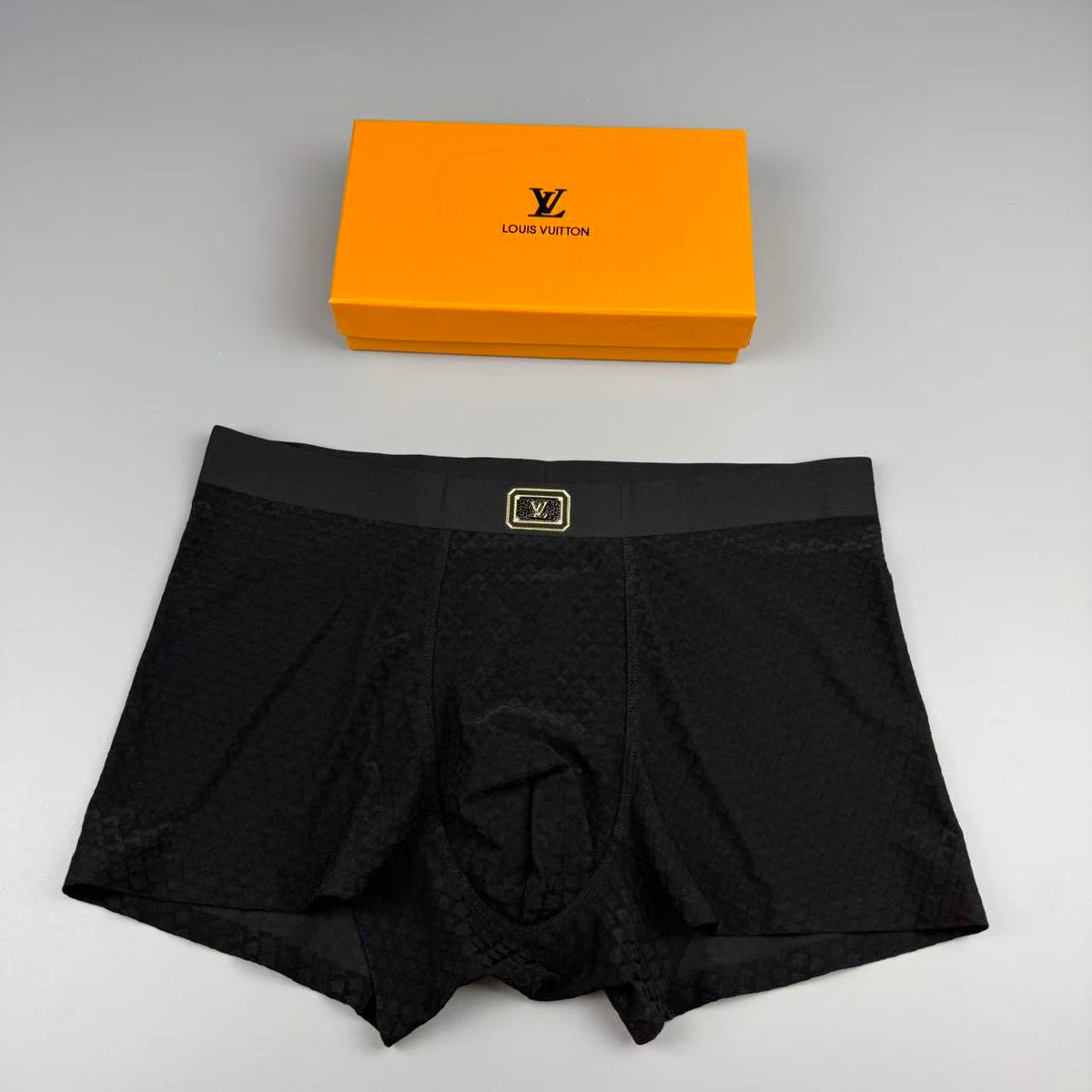 Louis Vuitton Black Small Square Waist Patch Boxer Briefs, image 1