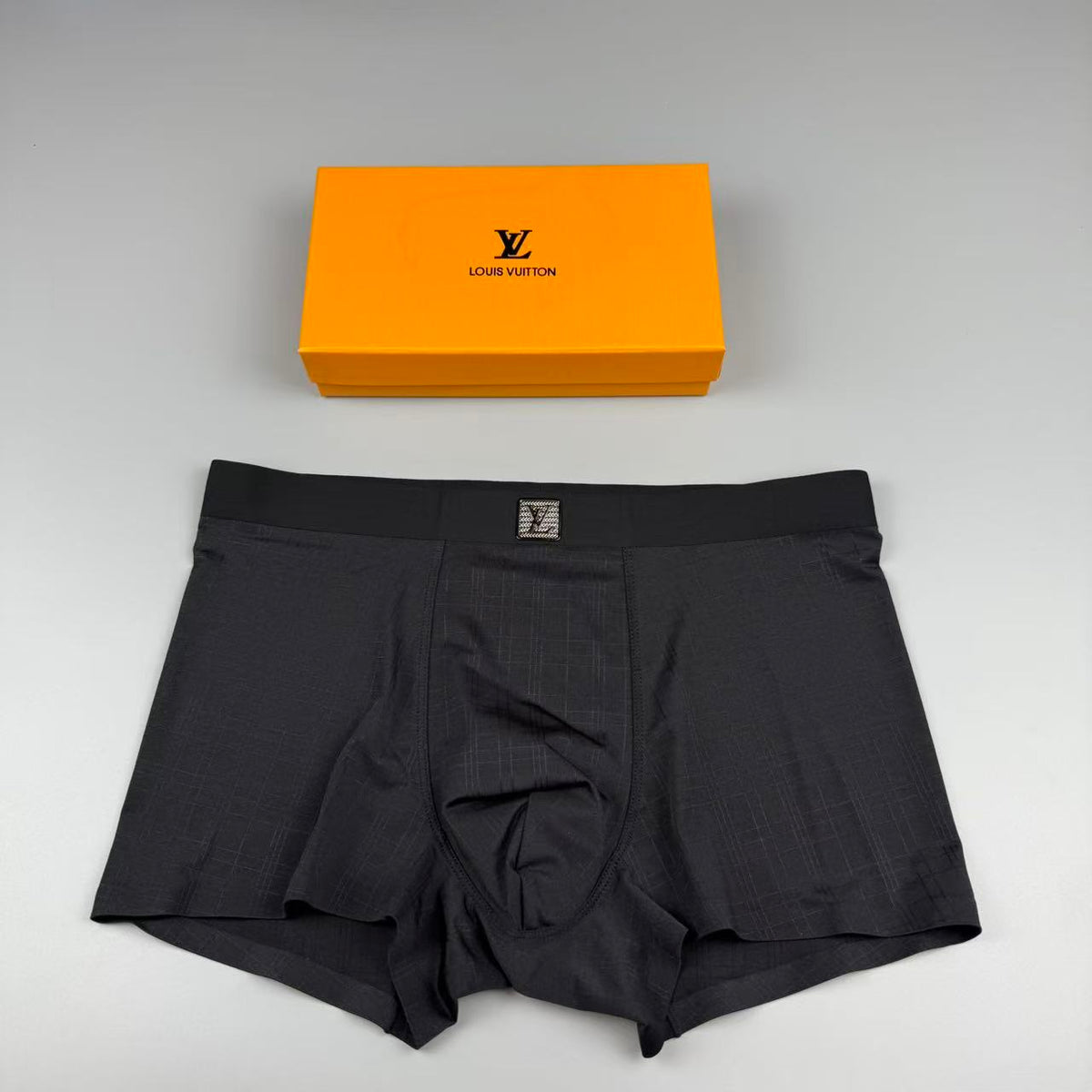 Louis Vuitton Grey Small Square Waist Patch Boxer Briefs, image 1