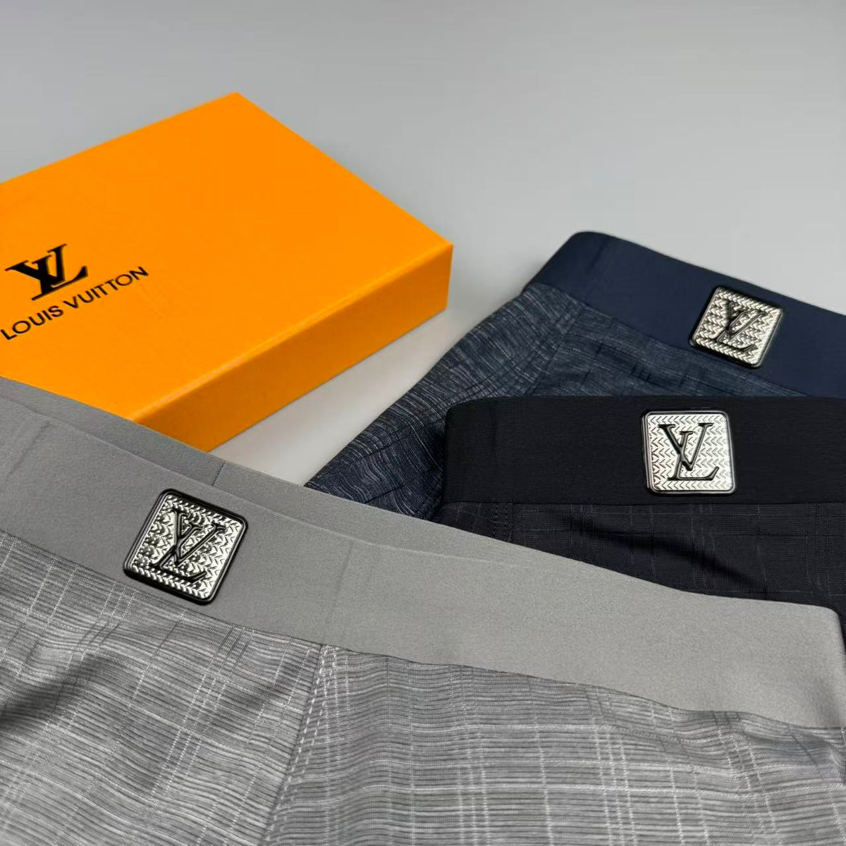 Louis Vuitton Grey Small Square Waist Patch Boxer Briefs, image 5