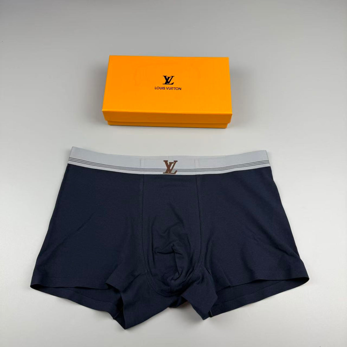 Louis Vuitton Black Grey Small Waist Flower Boxer Briefs, image 3