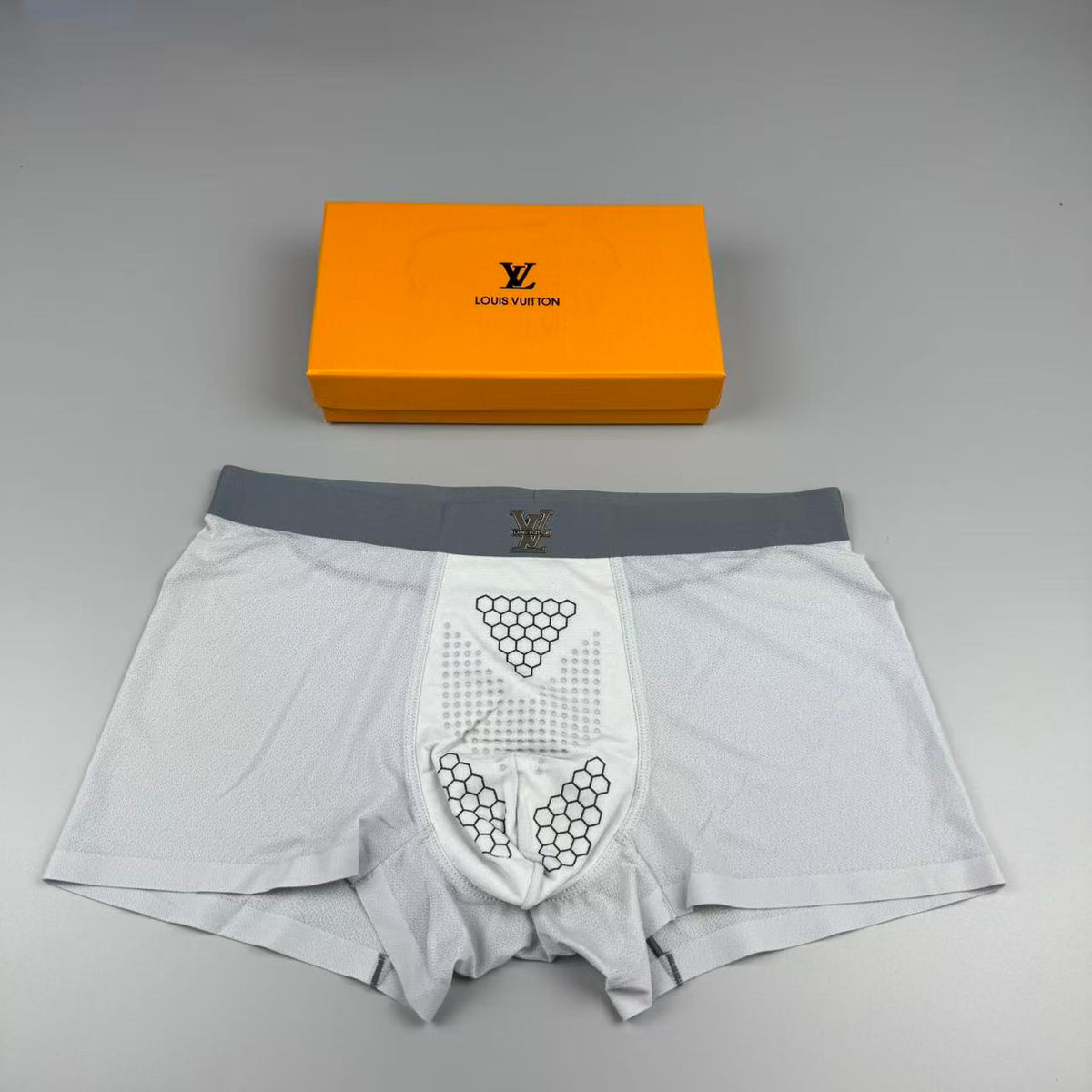 Louis Vuitton White Geometric Front Panel Boxer Briefs, image 1