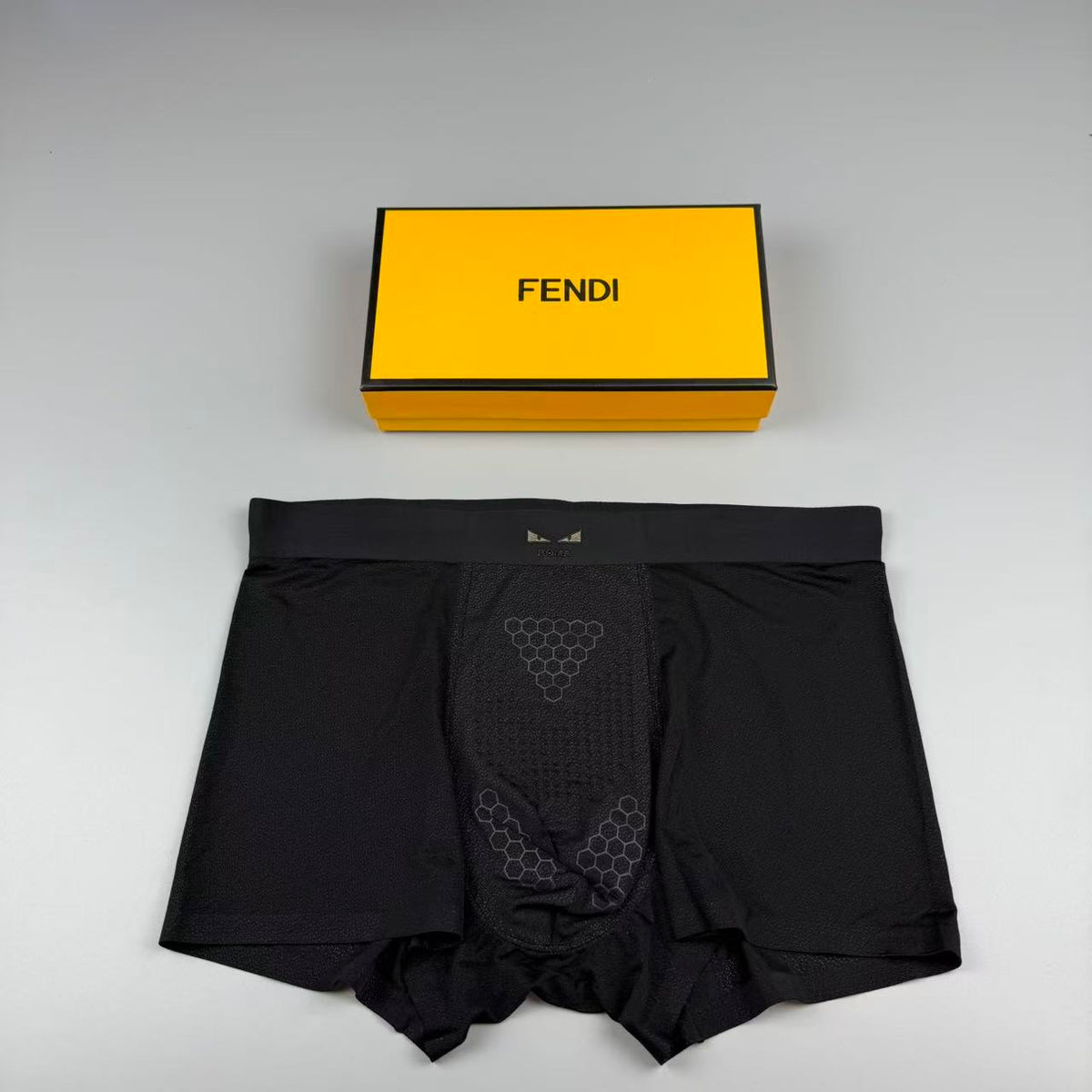 Fendi Black Small Tonal Waist Text Boxer Briefs, image 1
