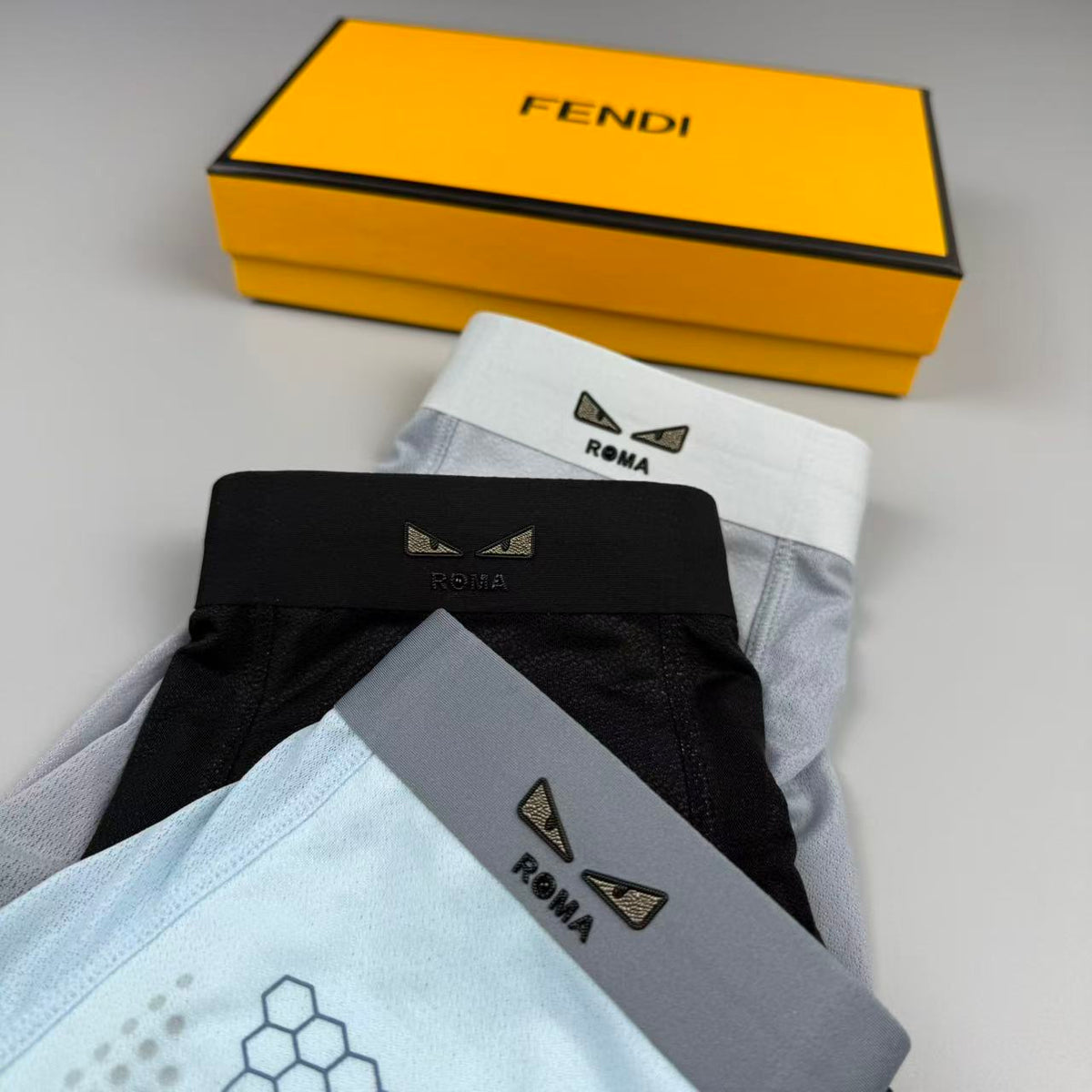 Fendi Black Small Tonal Waist Text Boxer Briefs, image 5