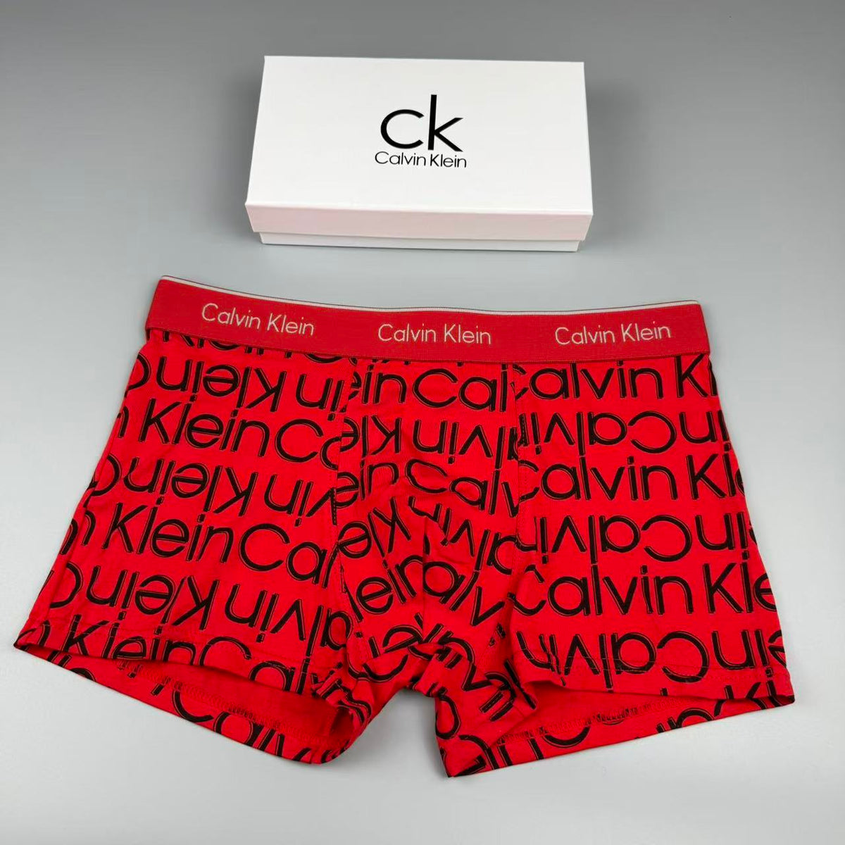 Calvin Klein Black White Allover Wordmarks Boxer Briefs, image 4