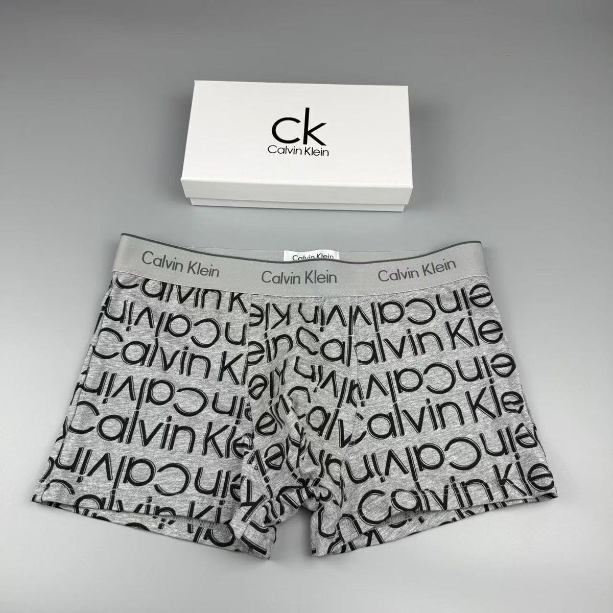 Calvin Klein Black White Allover Wordmarks Boxer Briefs, image 3