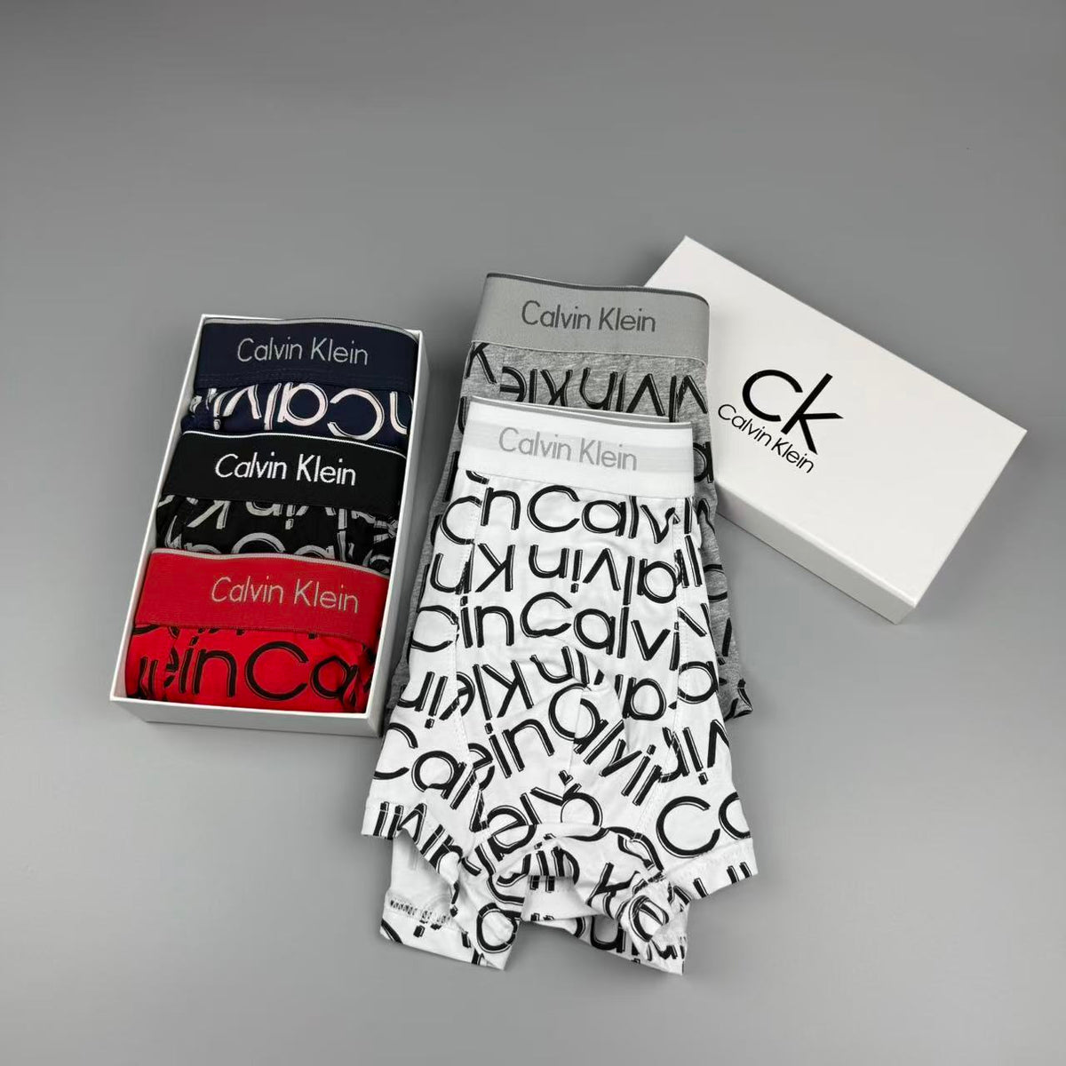 Calvin Klein Black White Allover Wordmarks Boxer Briefs, image 7