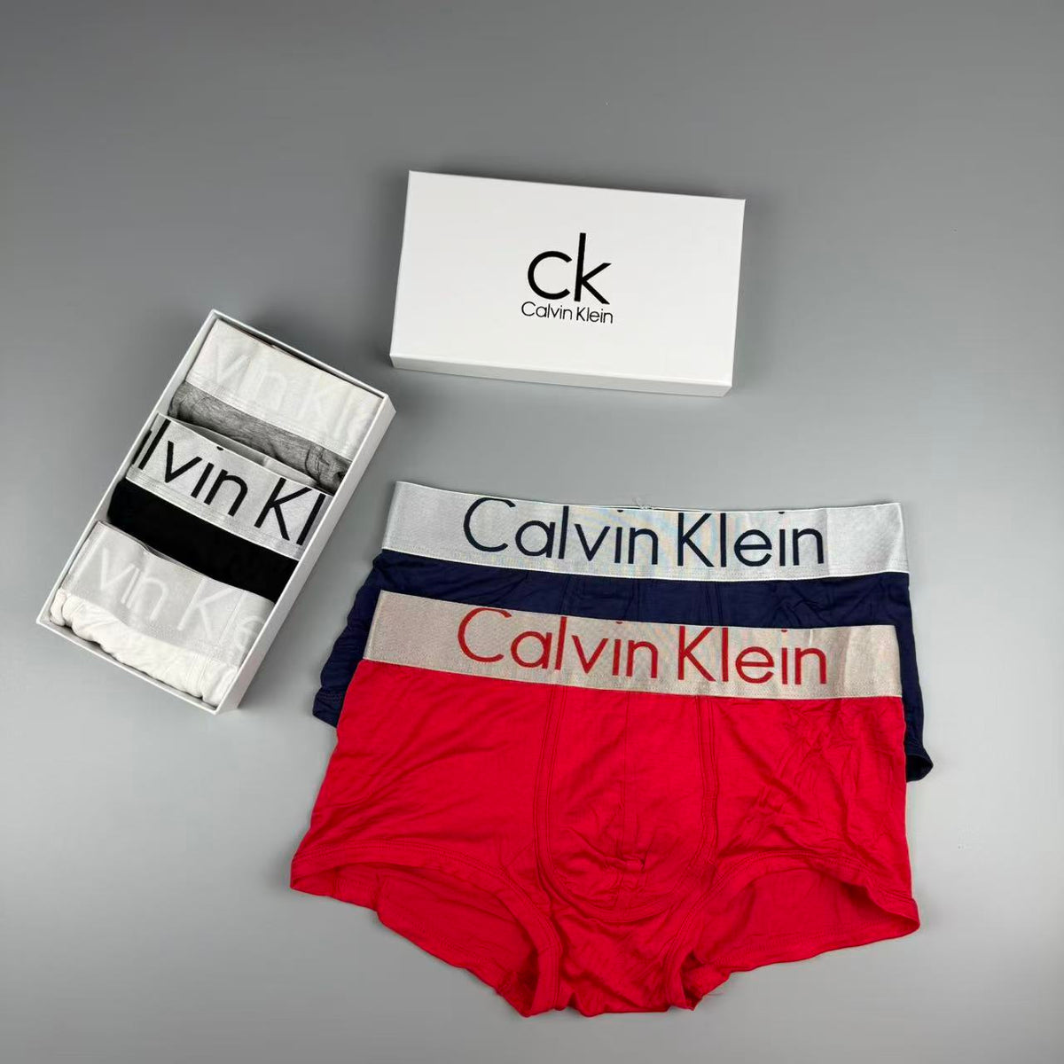 Calvin Klein Red Beige Wide Waistband Boxer Briefs, image 7