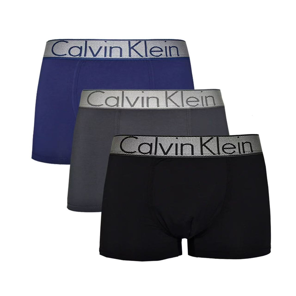 Calvin Klein Navy White Grey Contrast Bands Boxer Briefs, image 2
