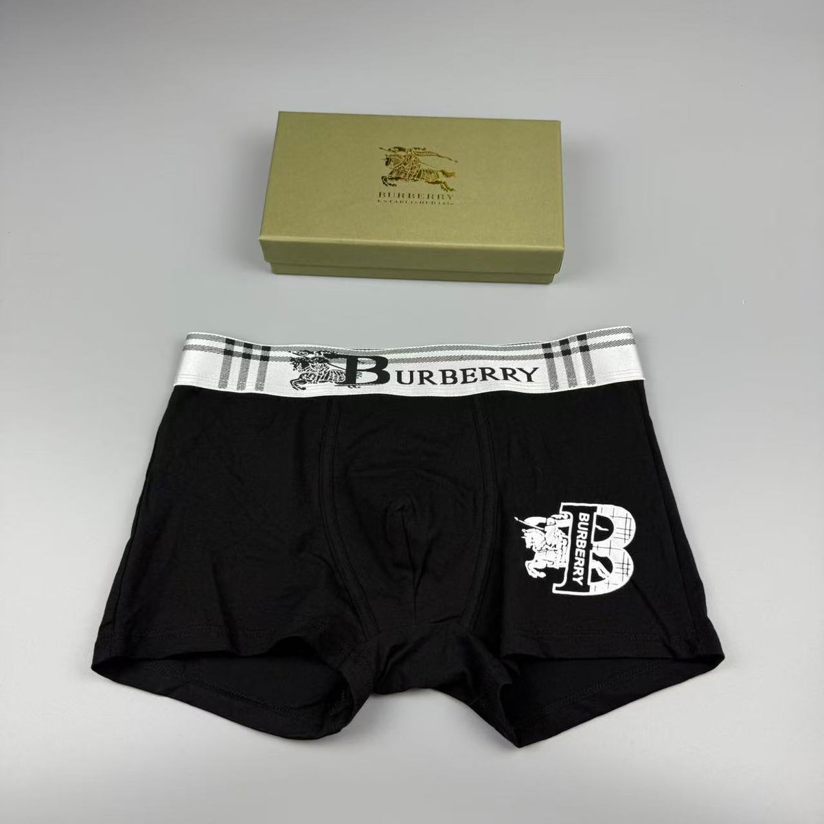 Burberry Red Check Waist Large Ornamental B Boxer Briefs, image 5