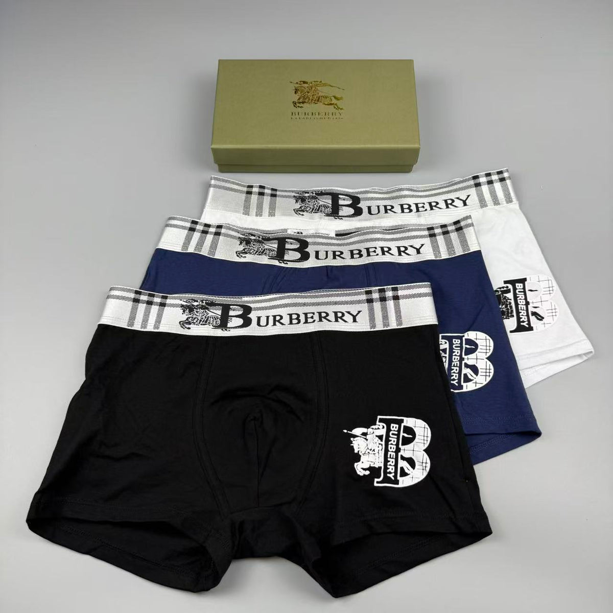 Burberry Red Check Waist Large Ornamental B Boxer Briefs, image 6
