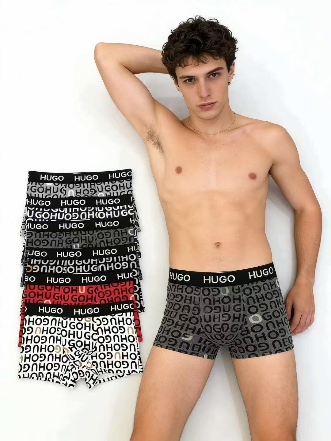 HUGO All-Over Lettering Boxer Briefs, gallery image 5