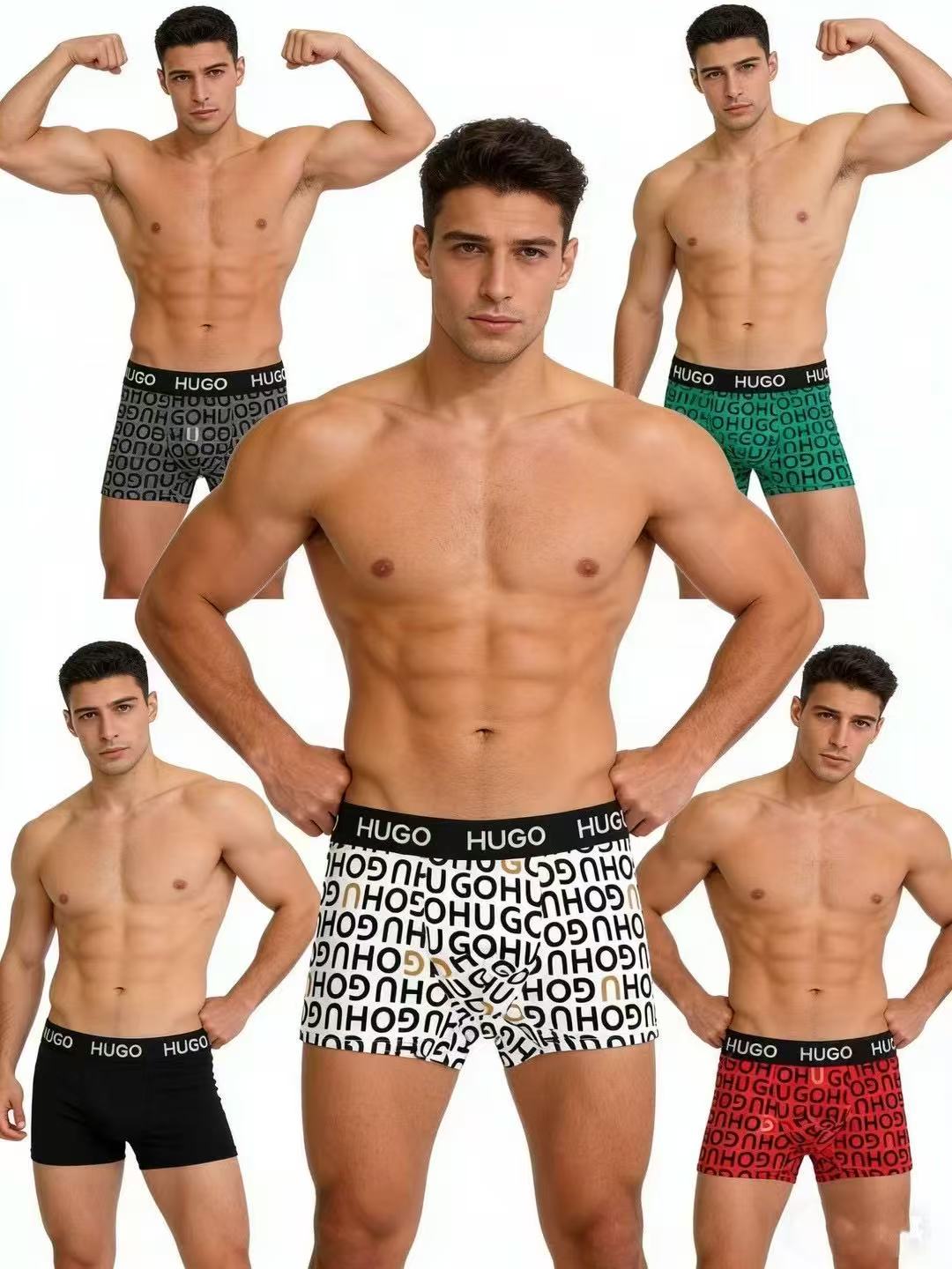 HUGO All-Over Lettering Boxer Briefs, gallery image 6