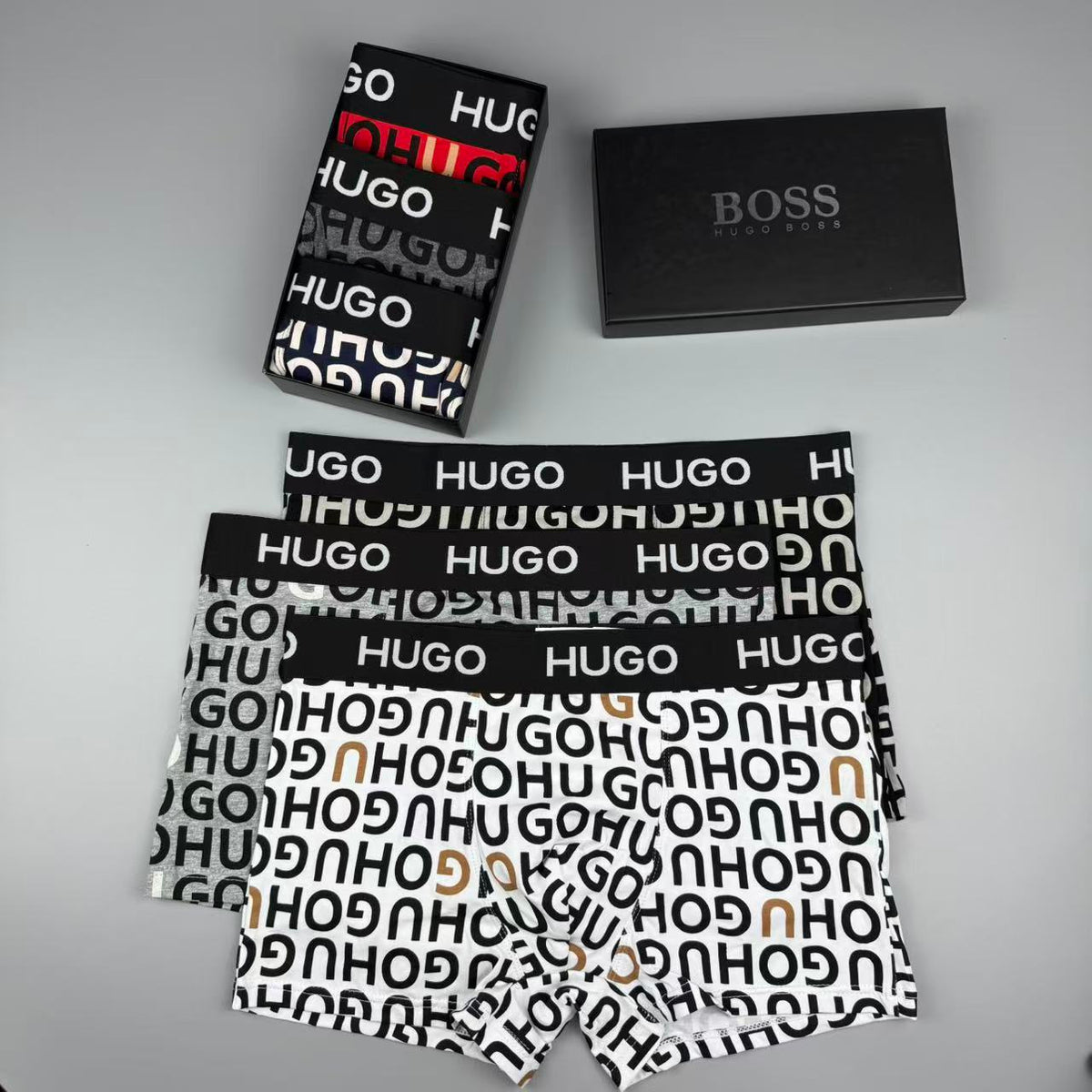 HUGO All-Over Lettering Boxer Briefs, gallery image 7