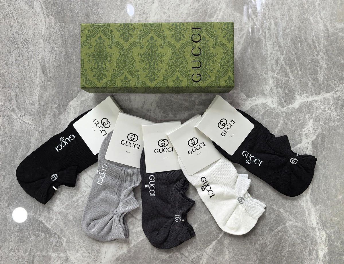 Gucci White Packaged Double Letter Crew Socks, image 5