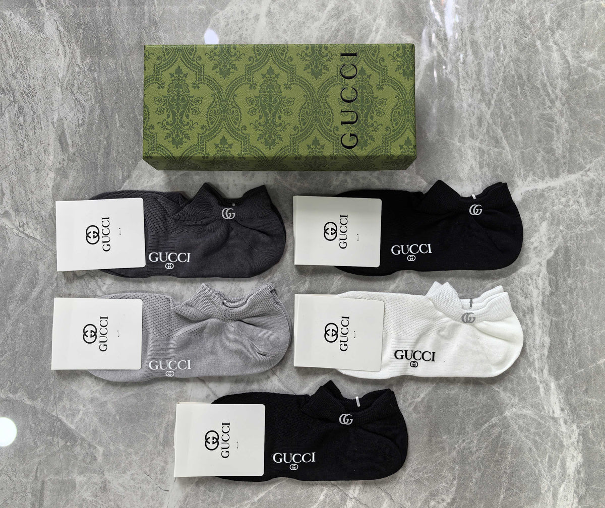 Gucci White Packaged Double Letter Crew Socks, image 3