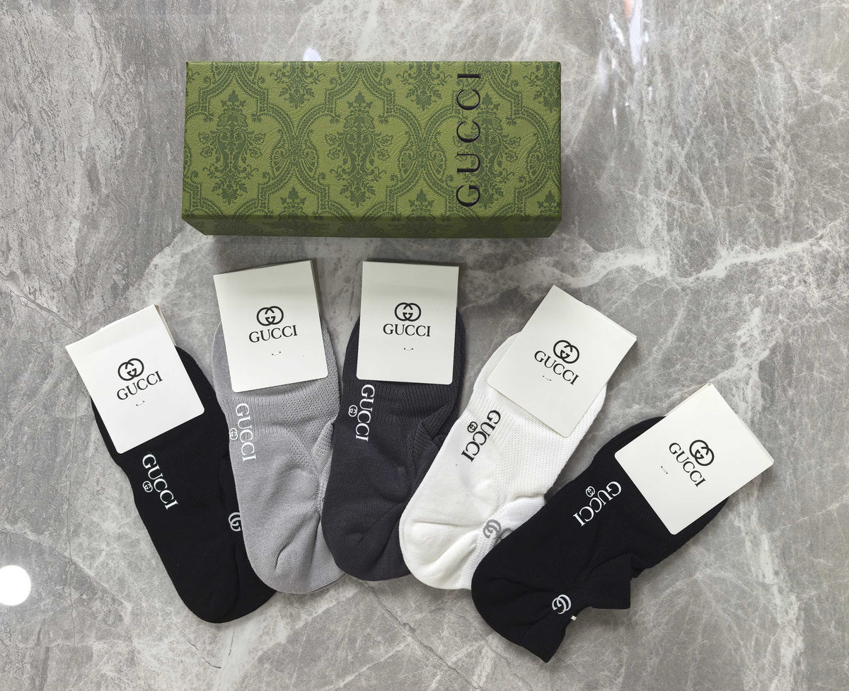 Gucci White Packaged Double Letter Crew Socks, image 4