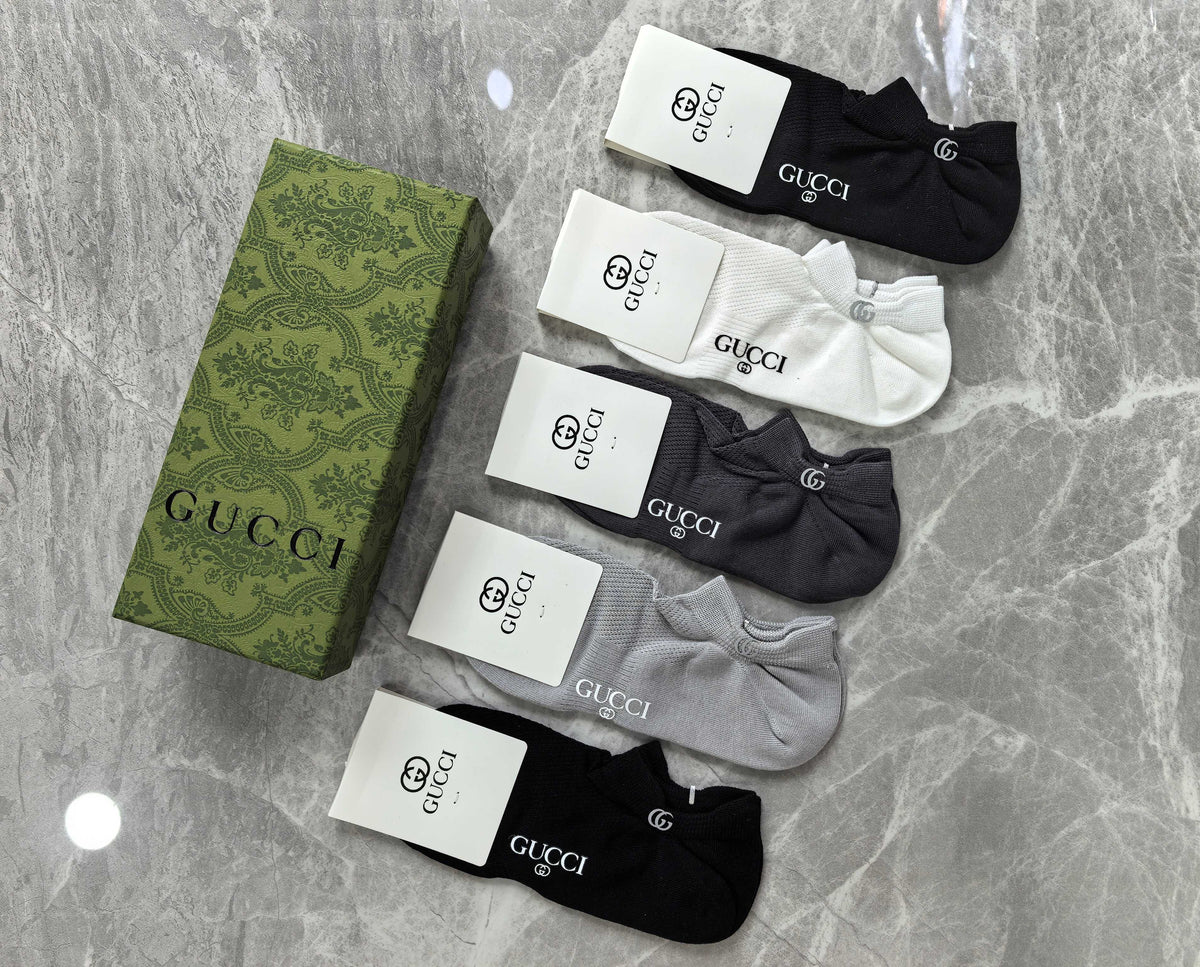 Gucci White Packaged Double Letter Crew Socks, image 2