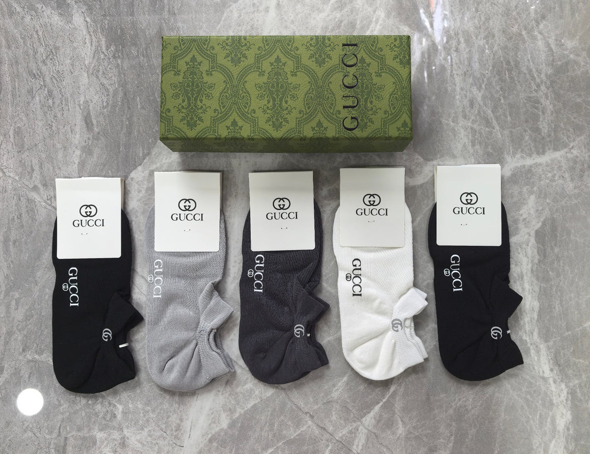 Gucci White Packaged Double Letter Crew Socks, image 6