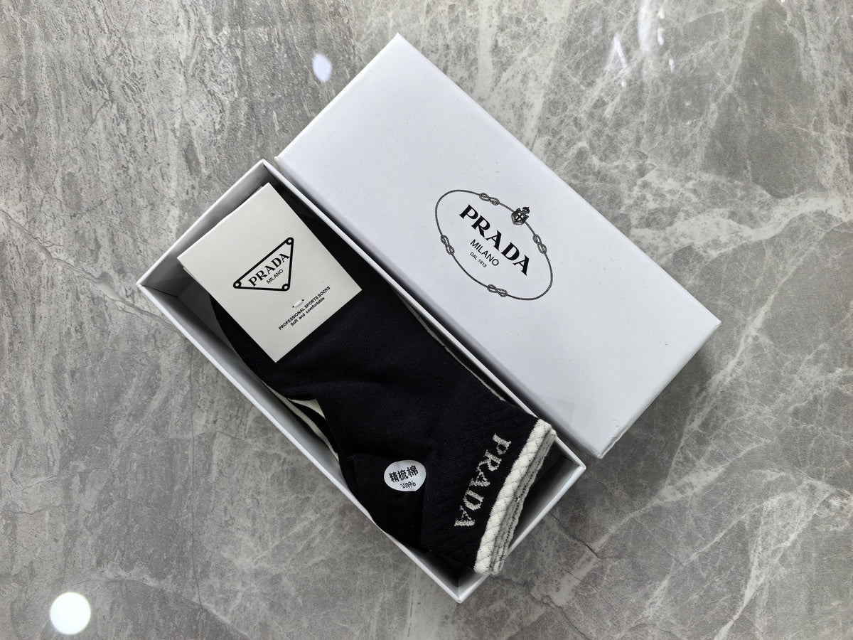 Prada Boxed Black White Triangle Patches Boxer Briefs, image 1
