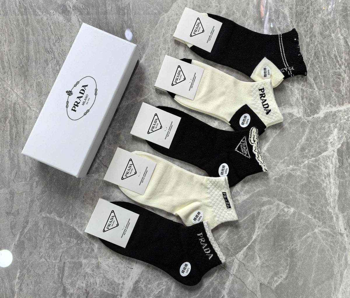 Prada Boxed Black White Triangle Patches Boxer Briefs, image 2