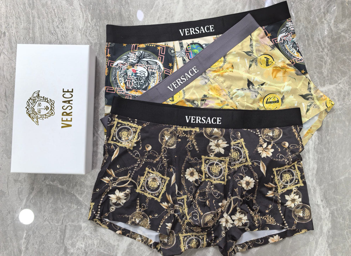 Versace Black Gold Baroque Print Boxer Briefs, image 3