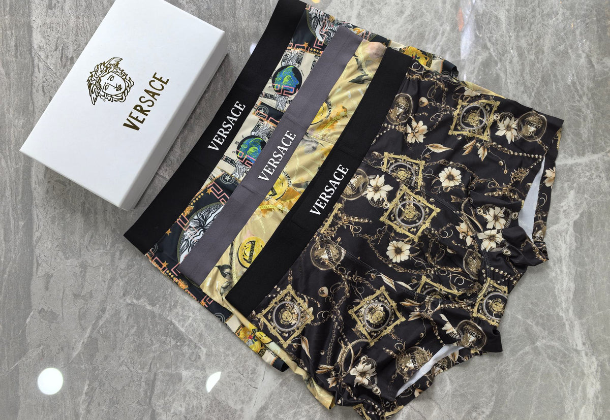Versace Black Gold Baroque Print Boxer Briefs, image 5
