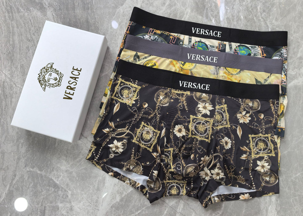 Versace Black Gold Baroque Print Boxer Briefs, image 4