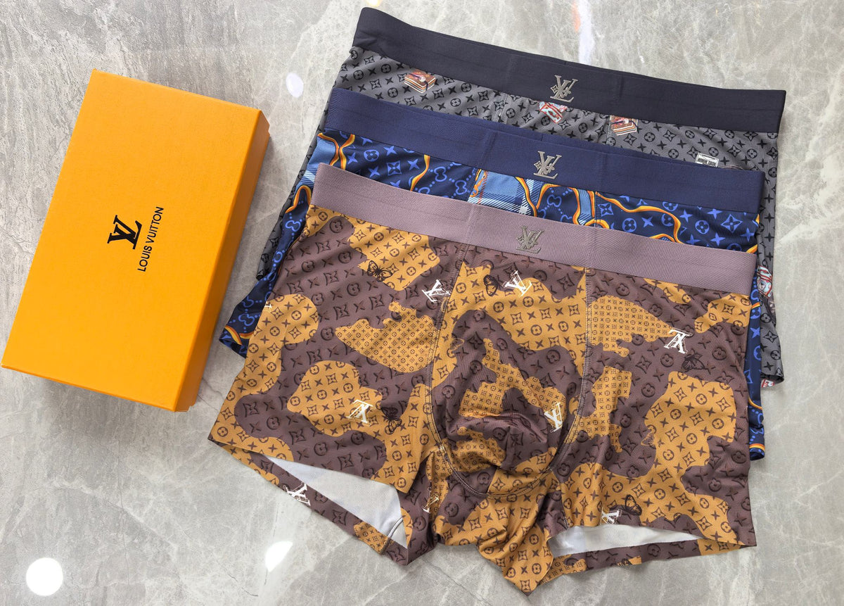 Louis Vuitton Blue Gold Chain Monogram Print Boxer Briefs, image 4