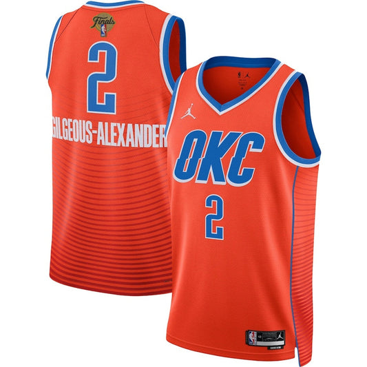 Shai Gilgeous-Alexander Oklahoma City Thunder 2025 Finals Orange Jersey