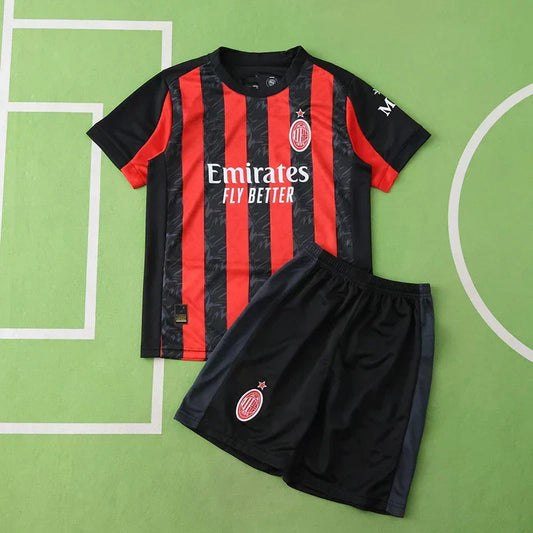 AC Milan 2025/26 Home Kids Kit | Children's Football Jersey