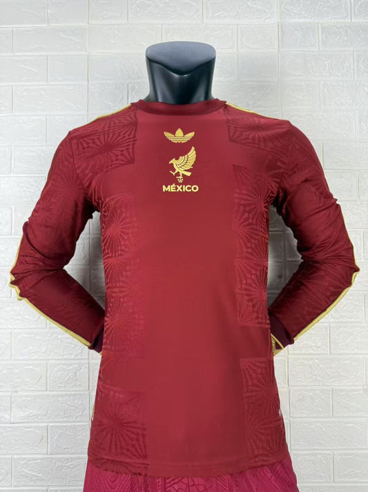 2025-26 Mexico Gold Cup Red Player Long Sleeve Jersey - Men's