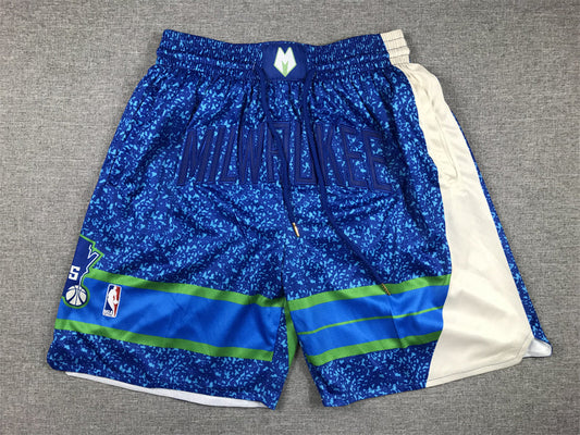 Men's Milwaukee Bucks Blue 2023/24 Pocket Shorts1 City Edition