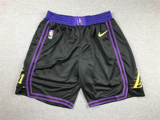 Men's Los Angeles Lakers Black 2023/24 Swingman City Edition Shorts1