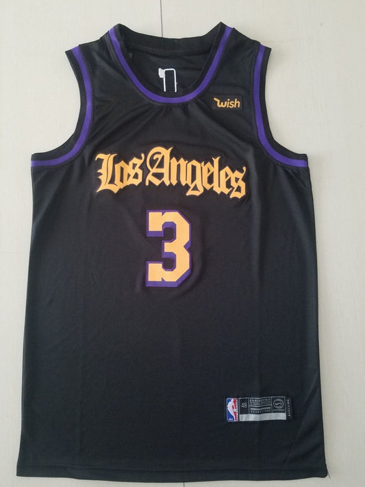 Men's Los Angeles Lakers Anthony Davis Black #3 Swingman Jerseys