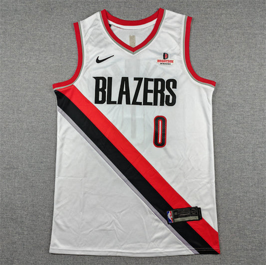 Men's Portland Trail Blazers Damian Lillard #0 White Swingman Player Jersey - Association Edition