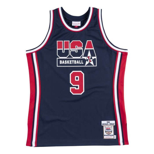 Michael Jordan #9 1992 USA Dream Team Mitchell & Ness Navy Blue Barcelona Olympics Authentic Jersey