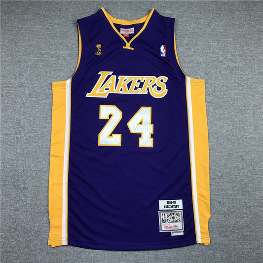 Men's Los Angeles Lakers Kobe Bryant Purple Hardwood Classics Authentic Jerseys