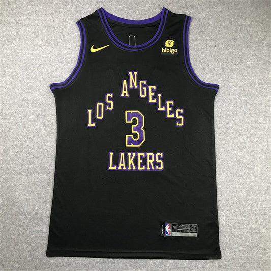 Men's Los Angeles Lakers Anthony Davis #3 Black 2023/24 Swingman Jerseys - City Edition