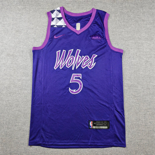 Anthony Edwards #5 Minnesota Timberwolves Purple 2023-24 City Edition Swingman Jersey – Nike Cursive Wolves