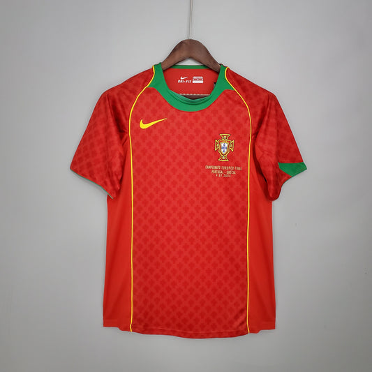 Portugal 2004 UEFA Euro Final Home Retro Soccer Jersey – Nike FPF Figo Ronaldo Deco Rui Costa Kit