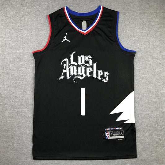 Men's LA Clippers James Harden #1 Black Swingman Jerseys - Statement Edition