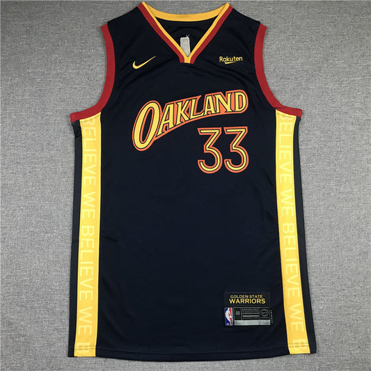 Men's Golden State Warriors James Wiseman #33 Navy Hardwood Classics Jerseys