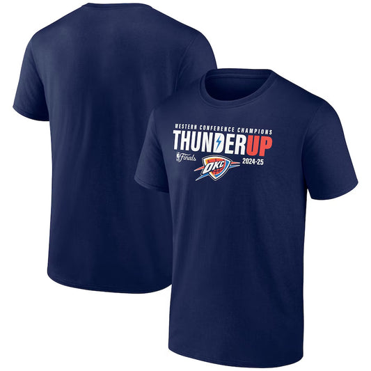 Men's Oklahoma City Thunder Fanatics Navy 2025 Western Conference Champions Hometown Collection T-Shirt