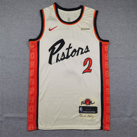 Men's Detroit Pistons Cade Cunningham #2 White 2024/25 Swingman Jerseys - City Edition
