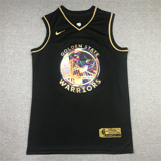 Stephen Curry #30 Golden State Warriors Black NBA 75th Anniversary Diamond Edition Holographic Bay Bridge Badge Swingman Jersey